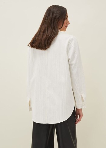 Phase Eight Katrina Corduroy Shacket Jackets White Australia | YJ7520618